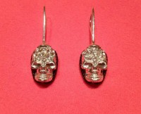 pendientes de calavera con brillantes cristal